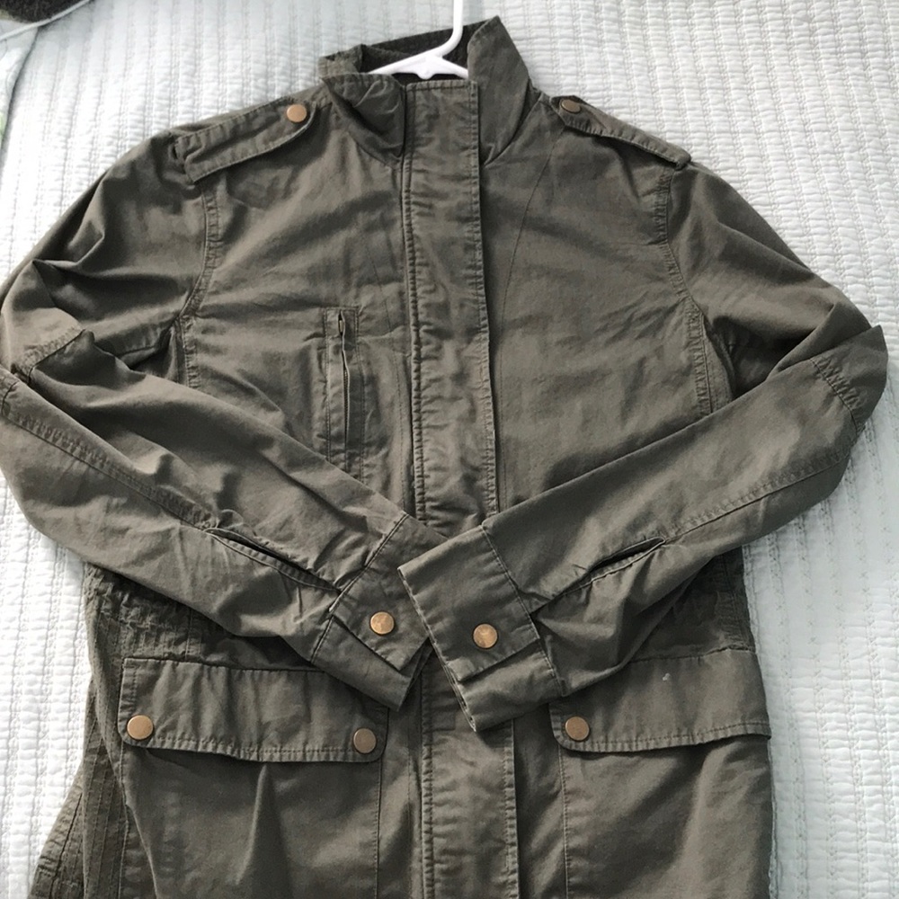 Green military jacket